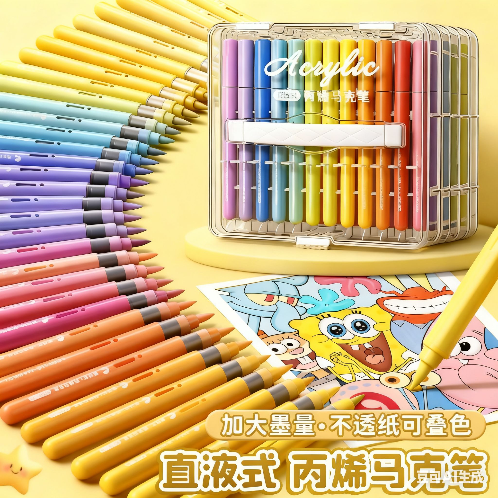 120色直液式丙烯马克笔软头套装