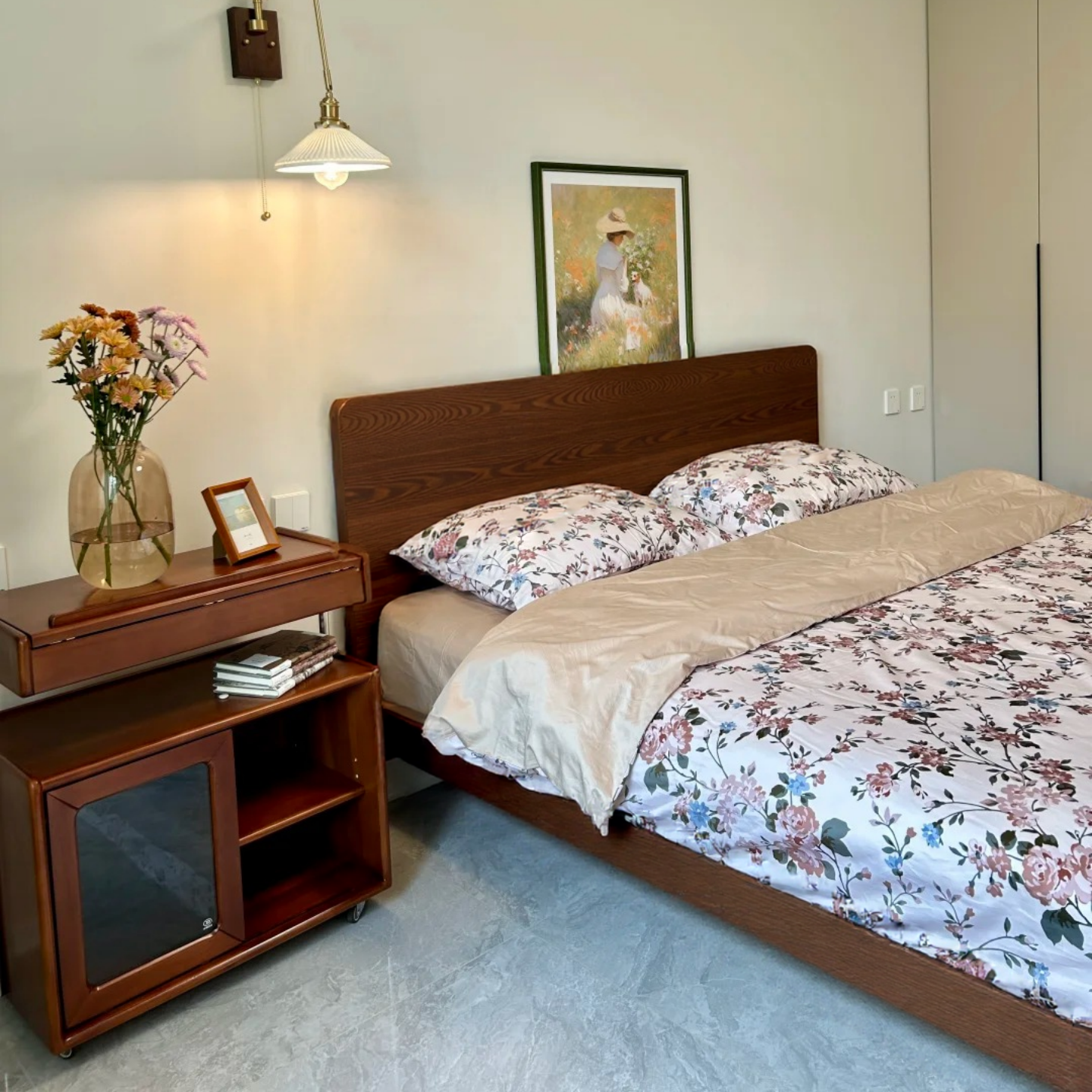 双人床180x200带床垫实木床