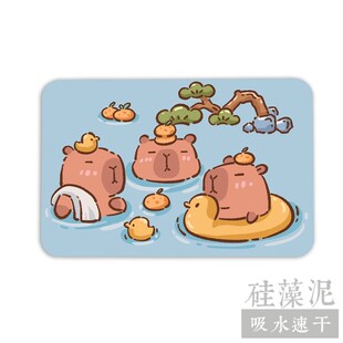 卡皮巴拉 简约现代硅藻泥脚垫卫生E间卫浴地垫吸水速干浴室防滑垫