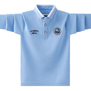 新款儿童长袖t恤男童翻领POLO衫打底韩版带领10岁男宝纯棉童装秋