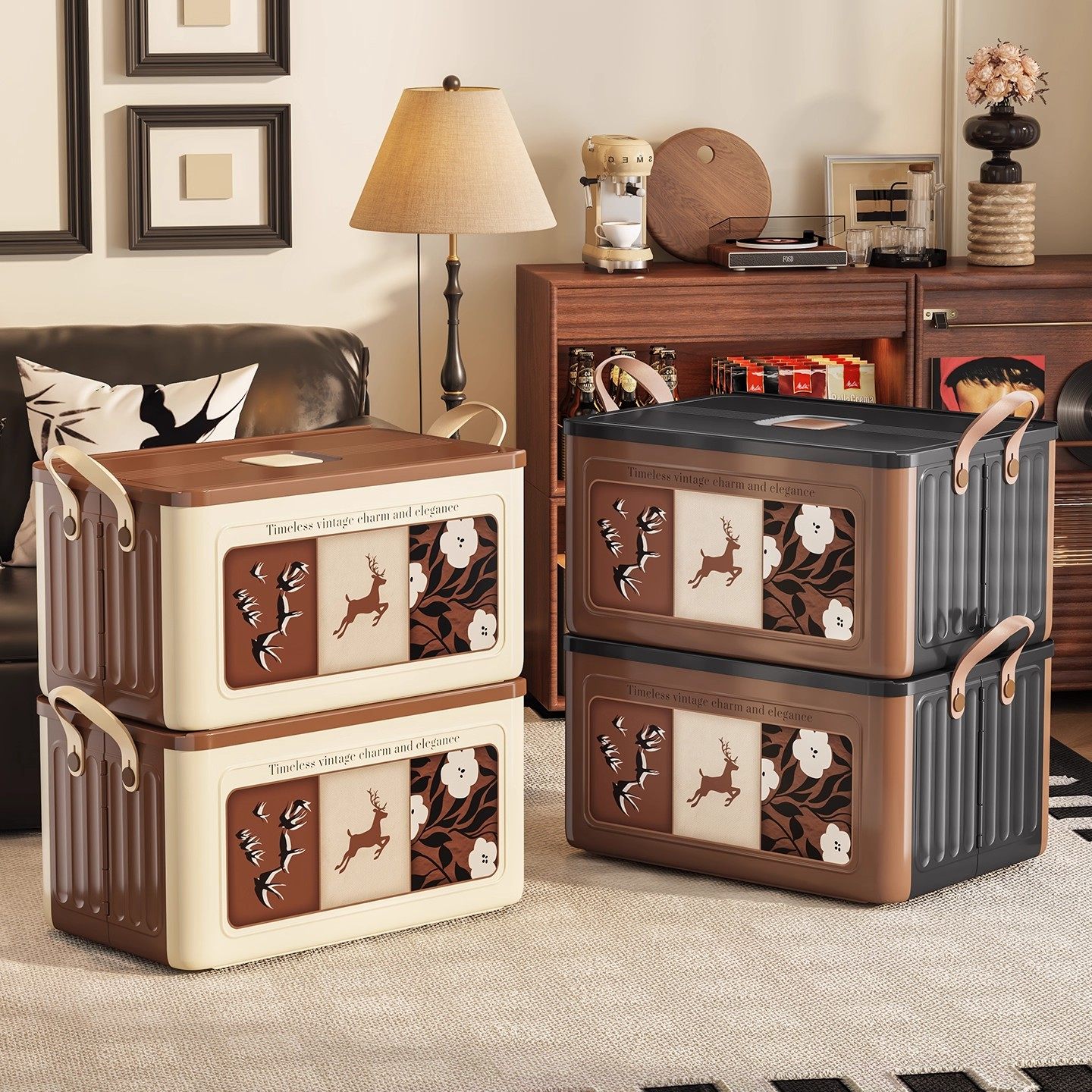 手提收纳盒桌面杂物零食玩具家用带盖塑料整理盒衣服折叠收纳筐箱,收纳整理,桌面收纳盒,淘宝优惠券,粉丝福利购,淘宝优惠卷