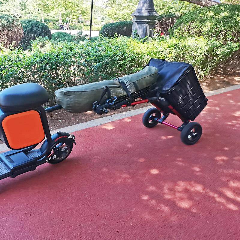 电动车拖车自行车后挂式营地钓鱼野营露营户外骑行充气轮拖斗拉车