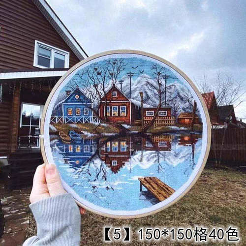Enjoy481-5圆形风景   十字绣套件 DMC线 E线 埃及纯棉线