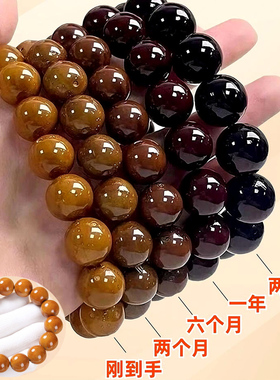 紫金鼠菩提手串光珠圆珠男实心籽绕指柔文玩佛珠菩提子盘玩原籽女