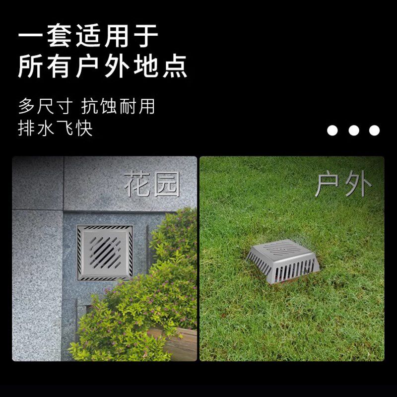 阳台地漏不锈钢方形加大口径防臭排水G室外天台花园专用大排量定