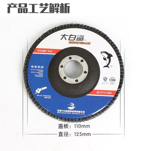 大白鲨125/150/180/大百叶片页轮网盖煅烧砂金S属不锈钢抛光打磨