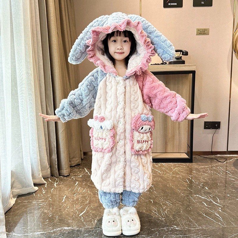 【乌糖】冬款加绒睡衣女童儿童