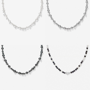 新品 何家原厂925纯银银曜石气泡星云项链耳环耳钉925银锁骨链