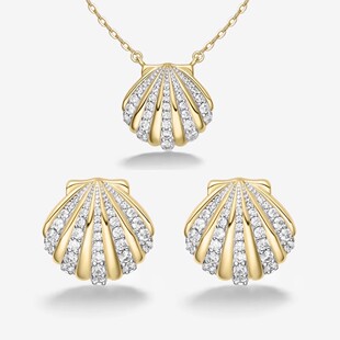 何家原厂海边百搭海贝耳环925纯银海贝项链轻奢饰品耳饰锁骨链