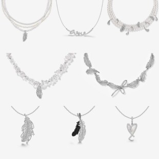[新品]何家原厂璀璨双生爱翼项链飞羽白月光水晶羽毛锁骨链礼物
