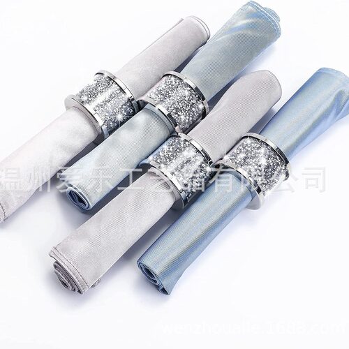 水晶玻璃餐巾环套碎钻填充餐巾圈纸巾圈跨境napkin ring