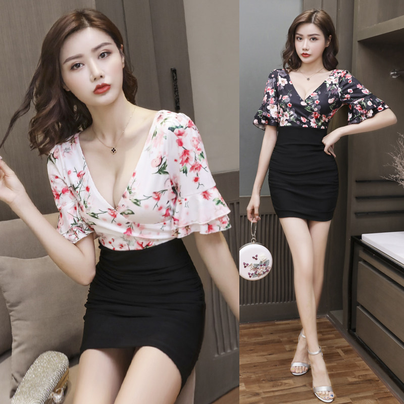 日系和服性感桑拿连衣裙显瘦足浴短裙夜店女装按摩足疗技师工作服