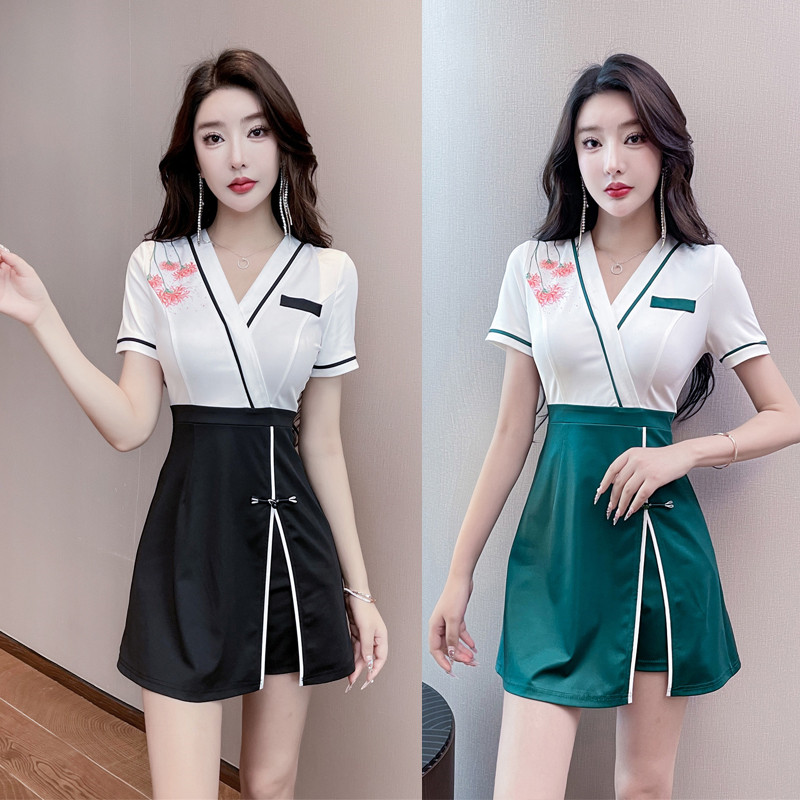 气质足浴技师工作服套装女性感