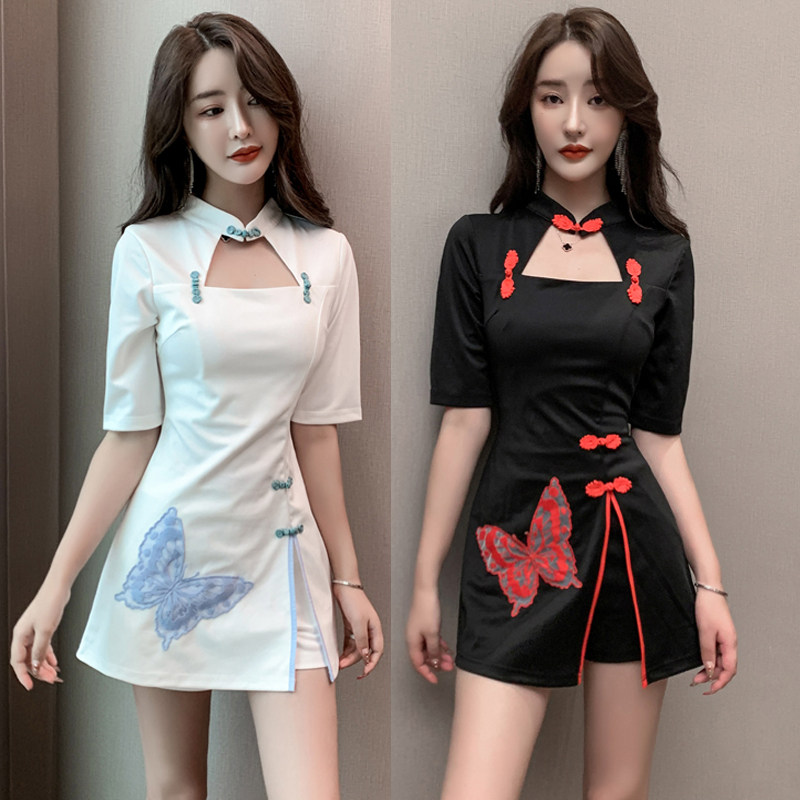 养生保健按摩技师服旗袍裤裙女足浴连衣裙夜店女装浴场桑拿工作服
