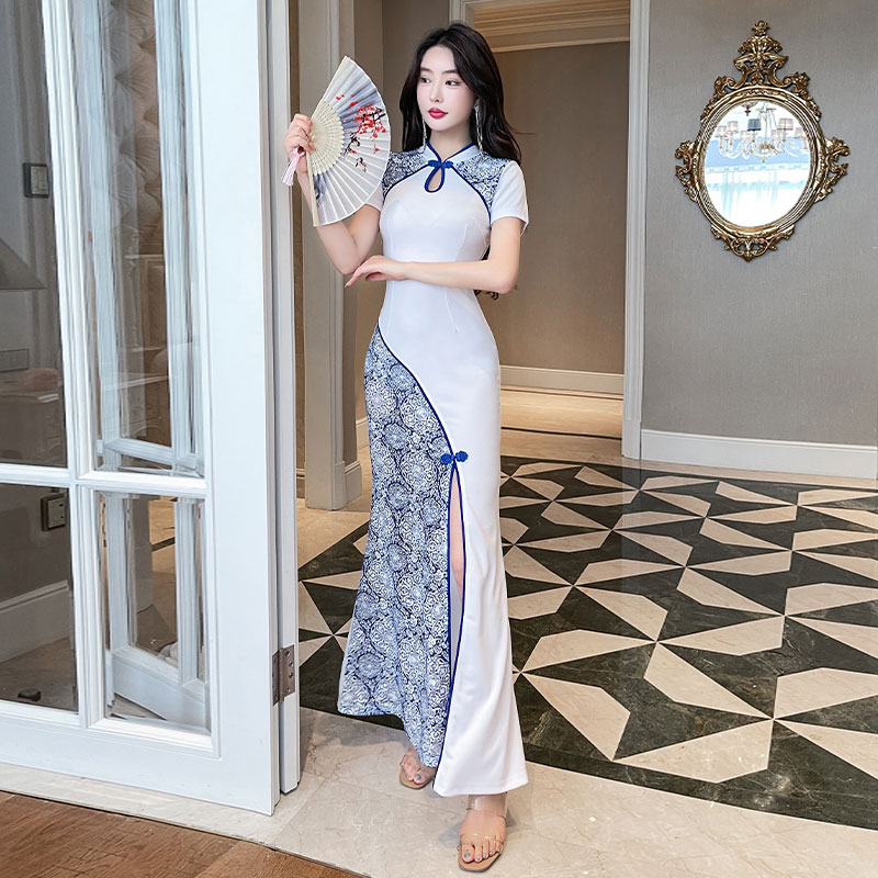 晚礼服旗袍长裙复古性感技师服