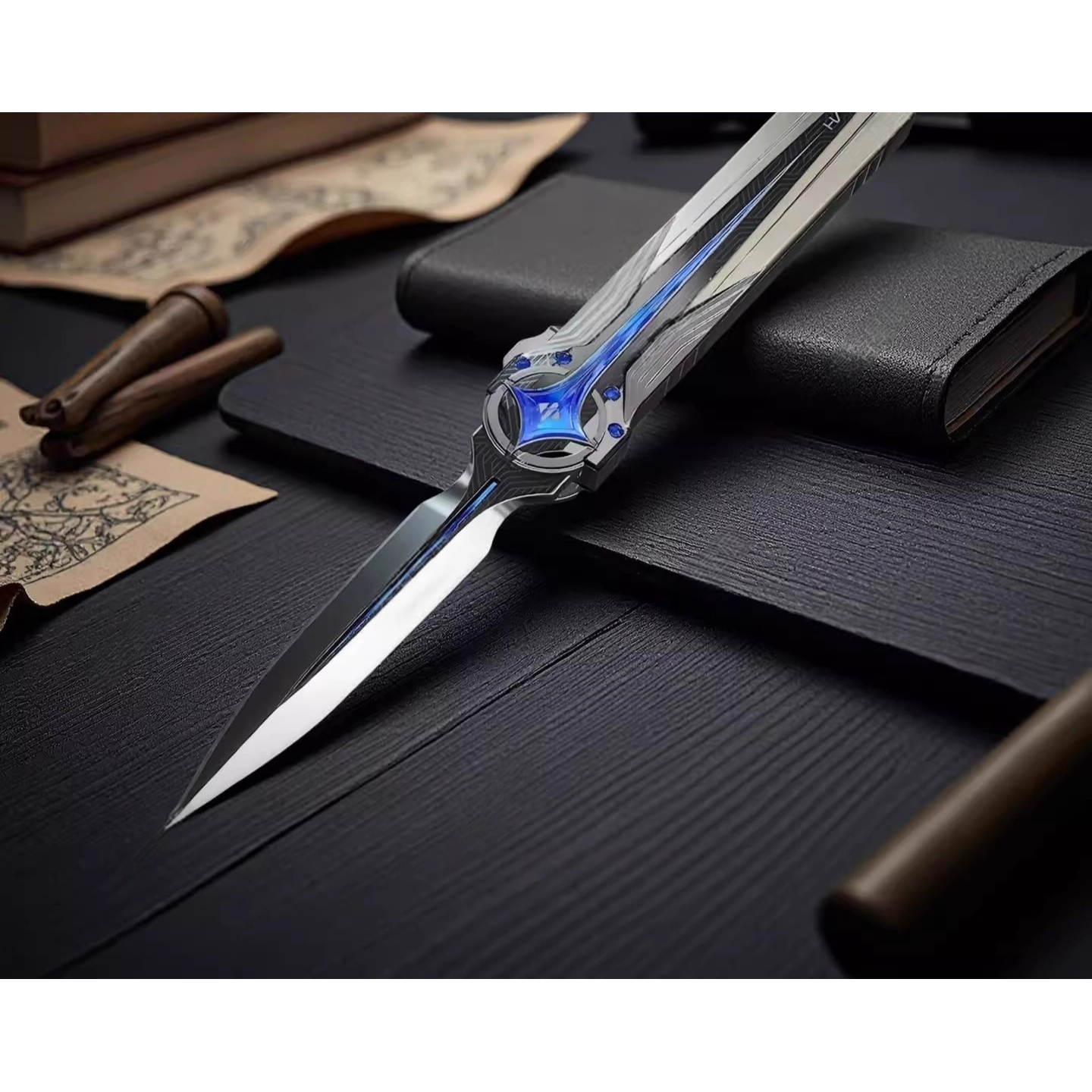 行动周边影锋蝴蝶刀合金北极星训练刀未开刃玩具刀模型