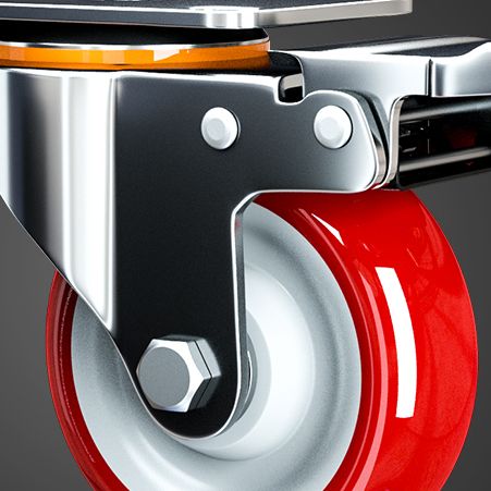 聚氨酯静音万向轮滑轮板车重型轮轮子大全手推车脚轮拉车脚轮板车