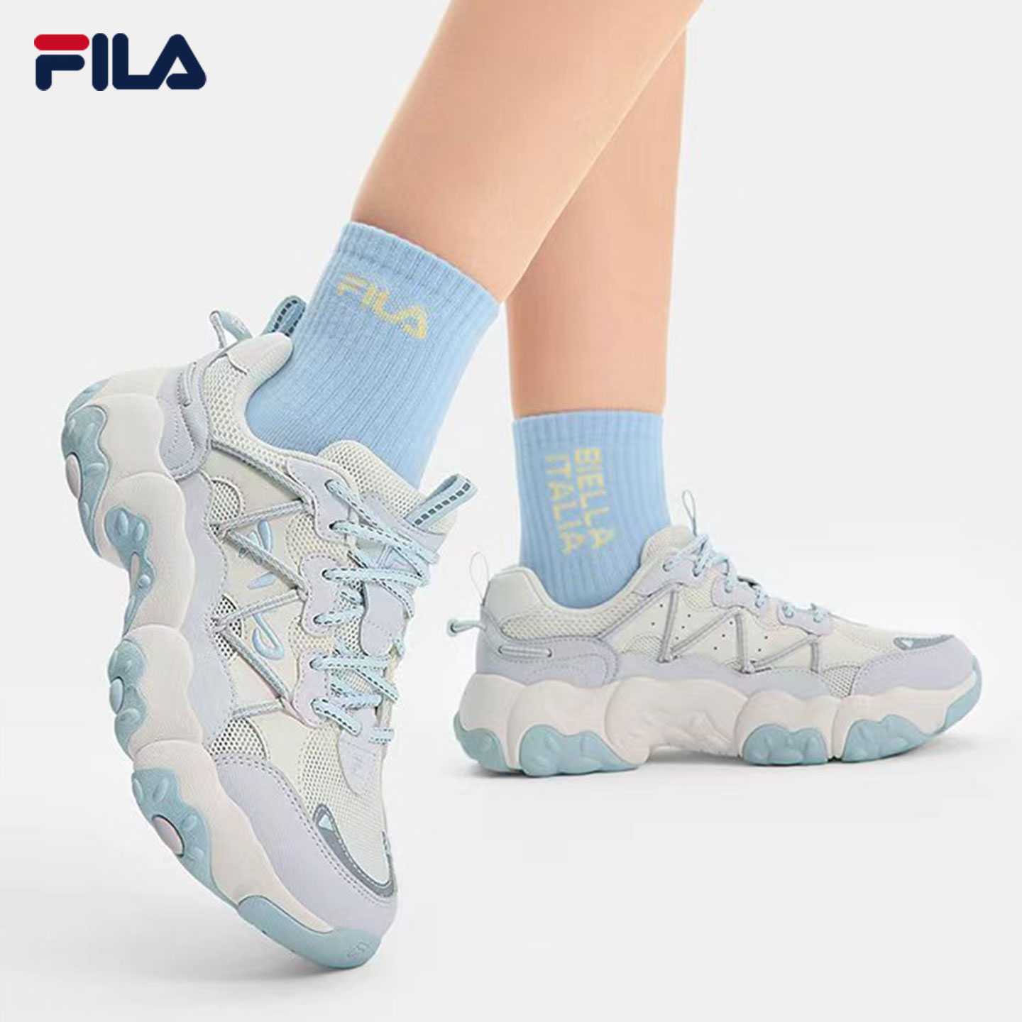 FILA斐乐猫爪6代2025秋冬季新款女鞋休闲老爹鞋运动黑色跑步鞋子