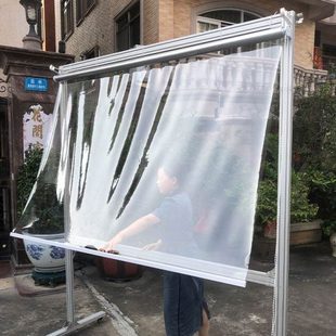 塑料阳台窗帘隔断帘挡雨挡风透明 免打孔厨房定制卷帘防水pvc新款