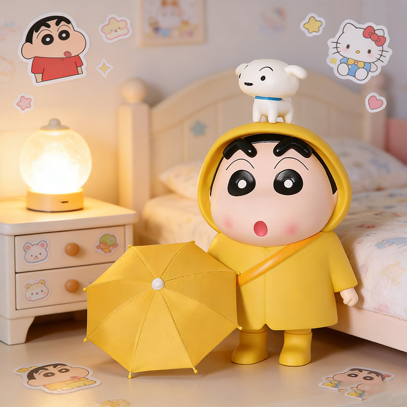雨衣蜡笔小新存钱罐客厅儿童房间桌面装饰摆件卡通可爱创意品礼物
