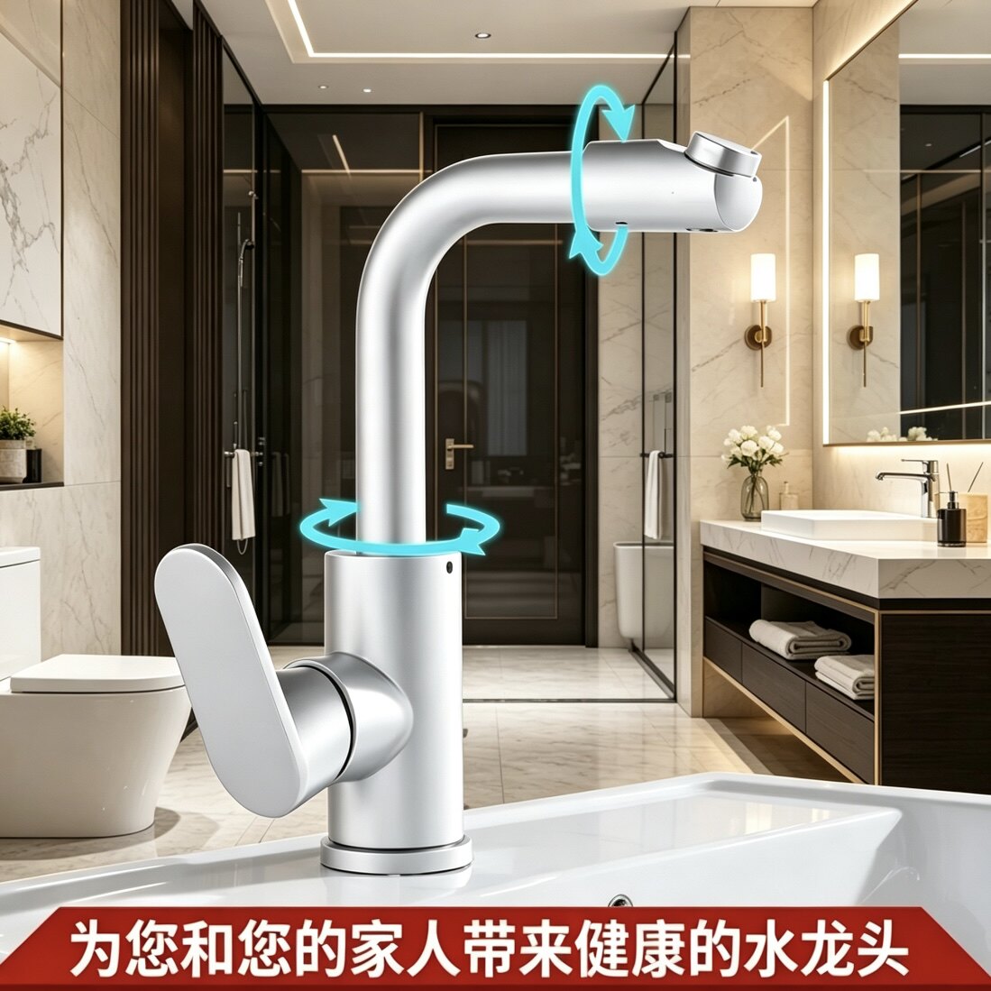 太空铝洗手台盆正品冷热水龙头