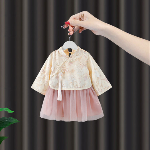 汉服女童春秋连衣裙古风纱裙