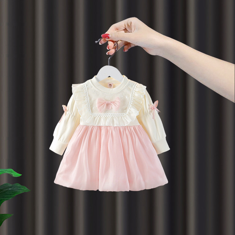 女童连衣裙春季小童春秋周岁礼服女宝春装韩版2公主裙3岁宝宝裙子