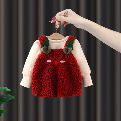 圣诞节麋鹿套装女童2周岁女宝