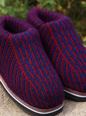 毛线鞋女成品手工编织冬季女款鞋子毛线棉鞋男老人加厚结婚成人