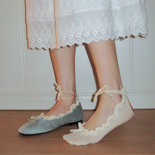 绑带少女心短袜蕾丝花边舒适船袜女 袜套薄款 夏季 ins洛丽塔小皮鞋