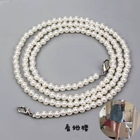 80 см [8 мм бусины] Лобстер [Серебряная пряжка]