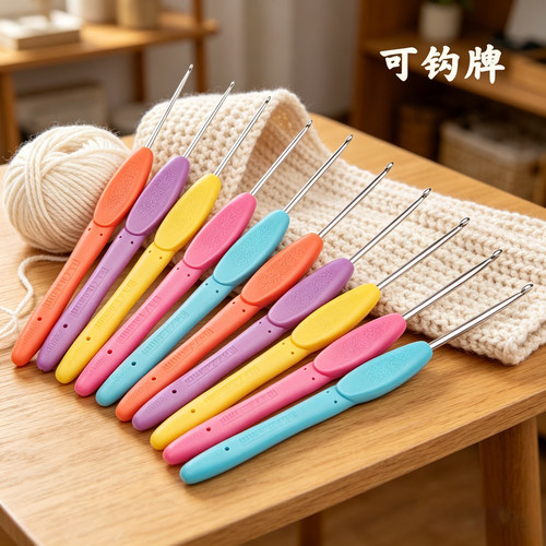可钩牌钩针手工编织工具彩色勾针