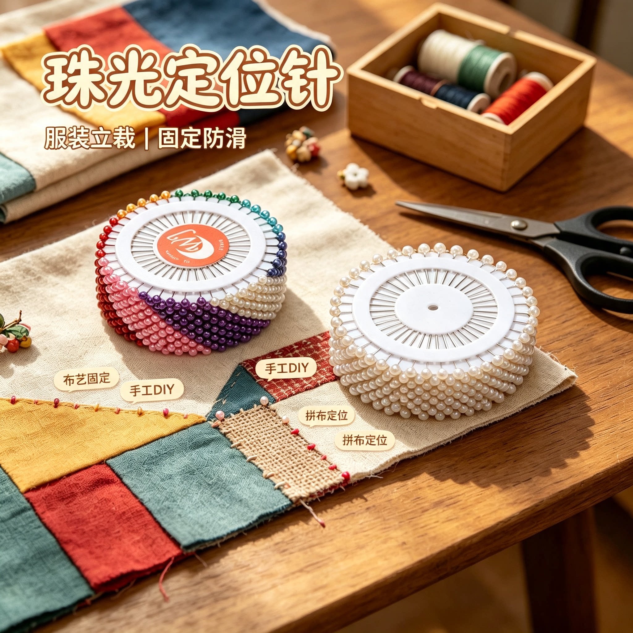 大头针珍珠针固定针立体裁剪珠针服装定位针珠光针手工DIY缝纫针
