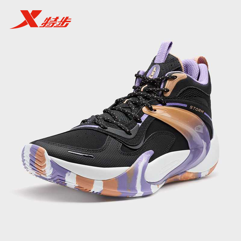 特步篮球鞋2024新款中学生减震防滑耐磨实战运动鞋976419120006