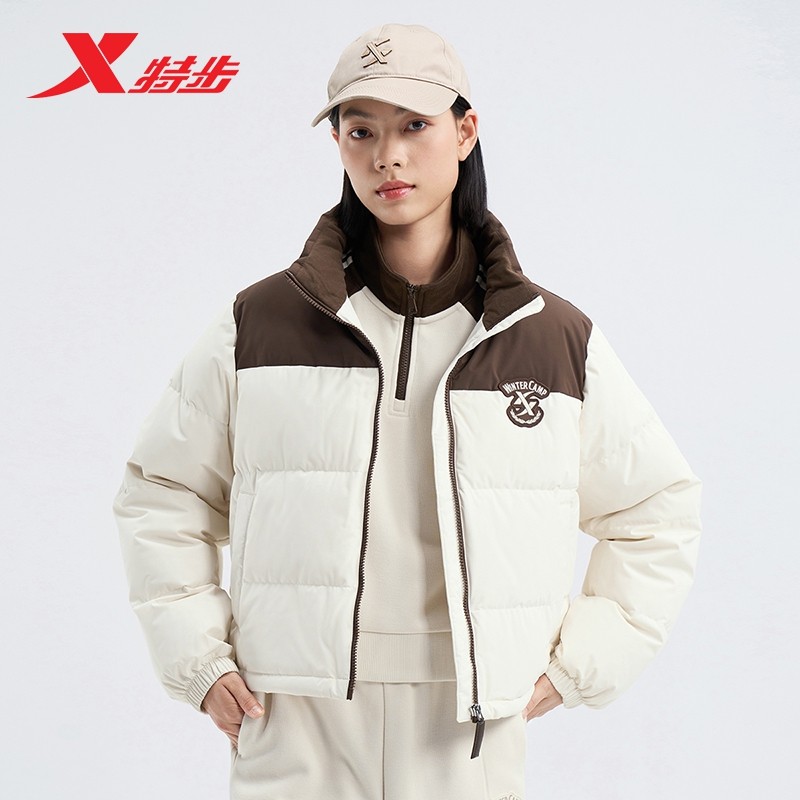 立领保撞色2024秋冬新款羽绒服