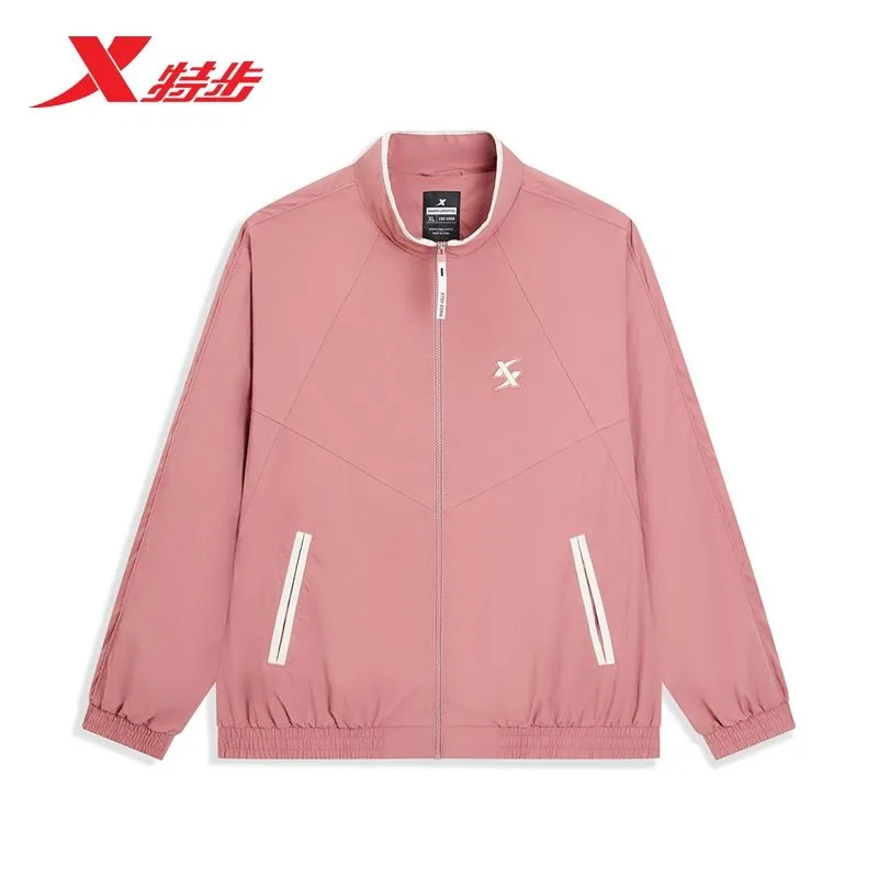 特步梭织外套薄风衣2025秋季新款运动休闲外套男上衣975329150495