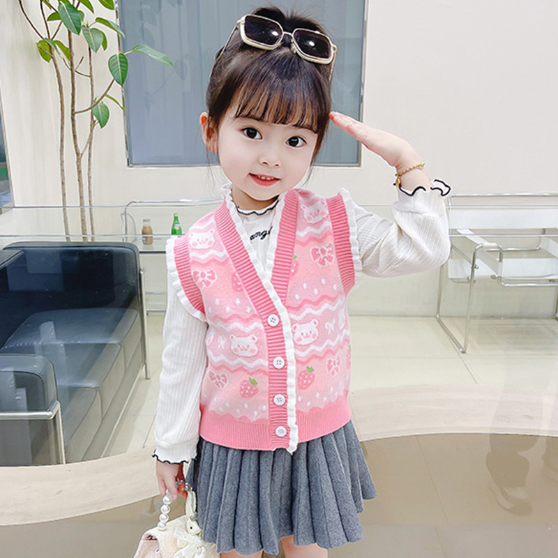 女童针织马甲春装新款儿童春秋款小童洋气外穿开衫毛衣女宝宝背心,童装/婴儿装/亲子装,马甲,淘宝优惠券,粉丝福利购,淘宝优惠卷