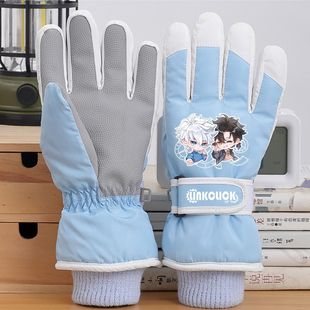 程小时陆光周边手套代理人卡通学生加绒加厚保暖超厚防滑五指玩雪
