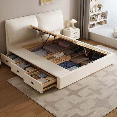 【小户型福音】奶油风侧压储物床