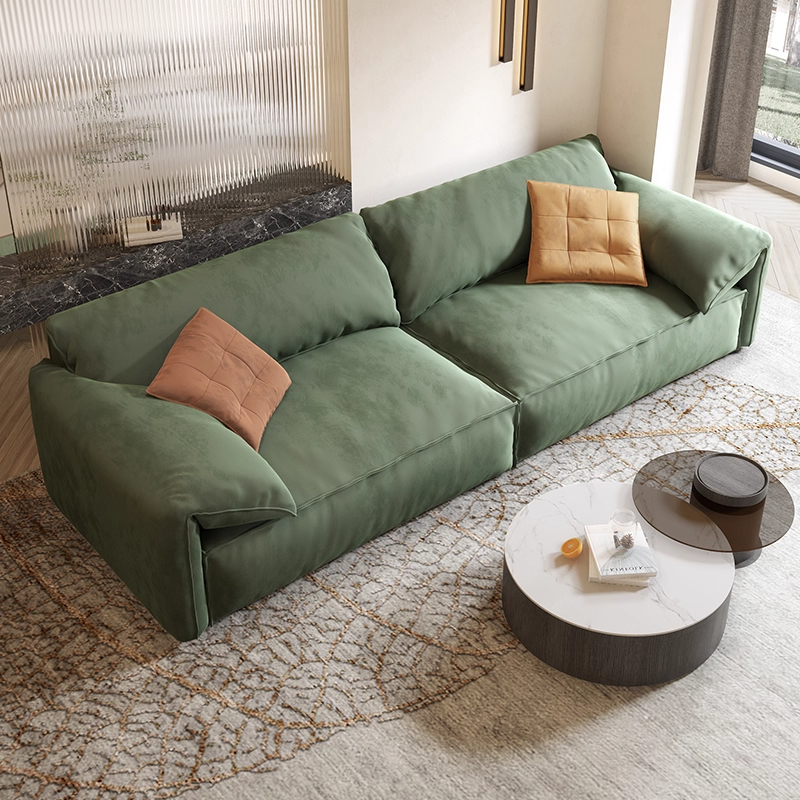 法式奶油风客厅大象耳朵布艺沙发