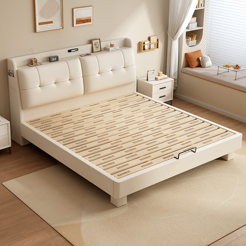 小户型全实木齐边床储物床头卧室1.5m静音大床实木床脚可定制尺寸,住宅家具,实木床,淘宝优惠券,粉丝福利购,淘宝优惠卷