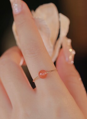 暗香盈袖开口可调节南红玛瑙戒指高级感戒指女小众食指手饰2022新