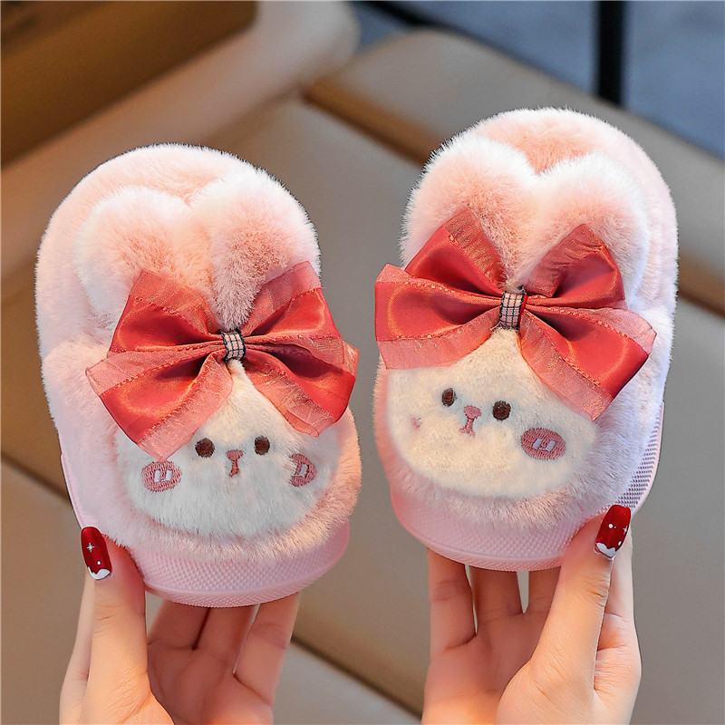 卡通小兔子小宝宝毛绒棉鞋女冬季居家保暖防滑儿童男童包跟棉拖鞋,童鞋/婴儿鞋/亲子鞋,棉鞋,淘宝优惠券,粉丝福利购,淘宝优惠卷