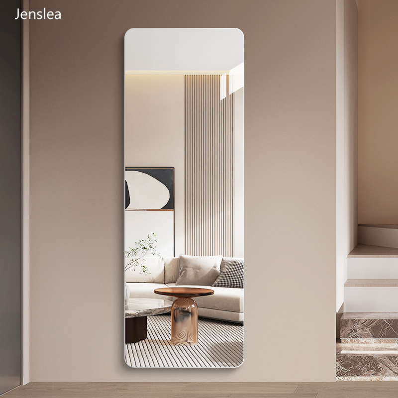 无框全身镜轻奢自粘穿衣镜贴柜门壁挂卧室家用落地试衣镜贴墙镜子