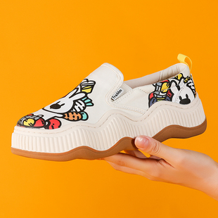 汤姆斯女鞋 丑萌舒适面包鞋 防滑一脚蹬增高板鞋 新款 厚底夏季 Tt&Mm