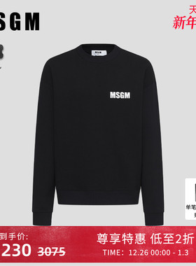 MSGM早秋男士字母印花纯棉圆领休闲上衣卫衣