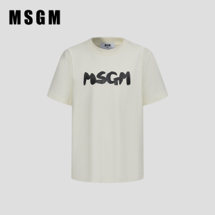 潮流 T恤白色上衣高质量青少年美式 MSGM早春男士 简约纯棉圆领短袖