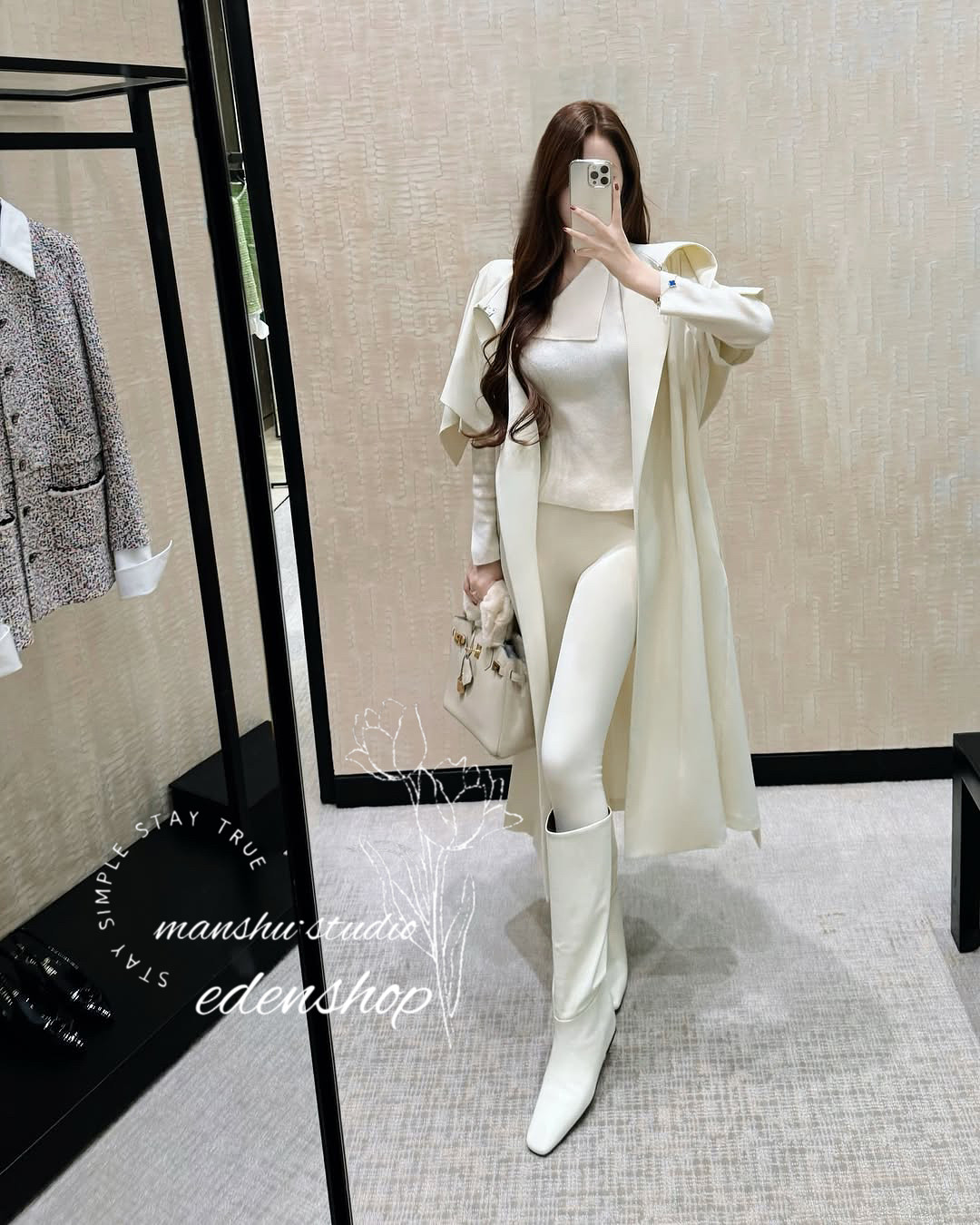 Manshu自制订单【首尔初春】披肩一体式双面羊毛风衣