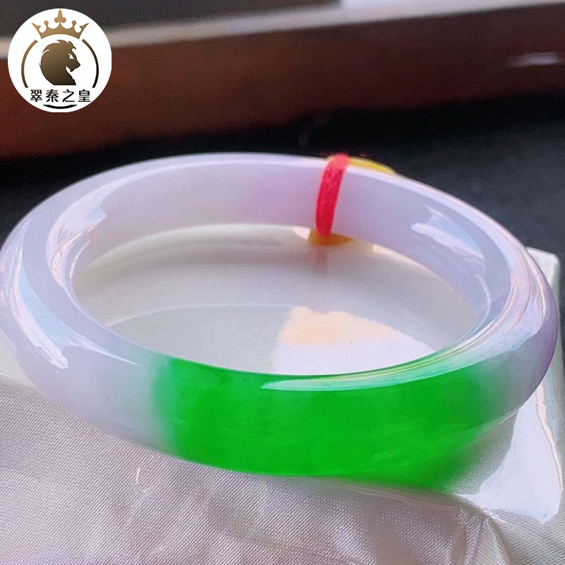 翠秦之皇阳绿圆条手镯 圈口58-59 天然翡翠A货缅甸玉石细腻