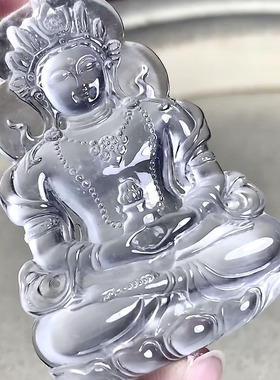 翠秦之皇高冰度母吊坠 玉石老坑种天然翡翠A货